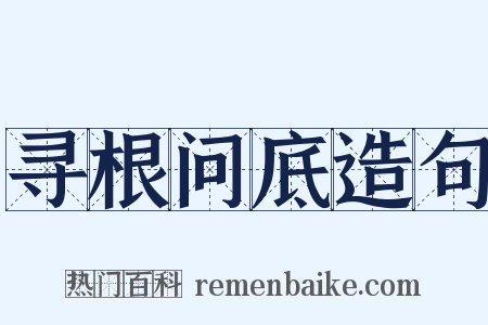 寻根问底造句是什么意思的图片
